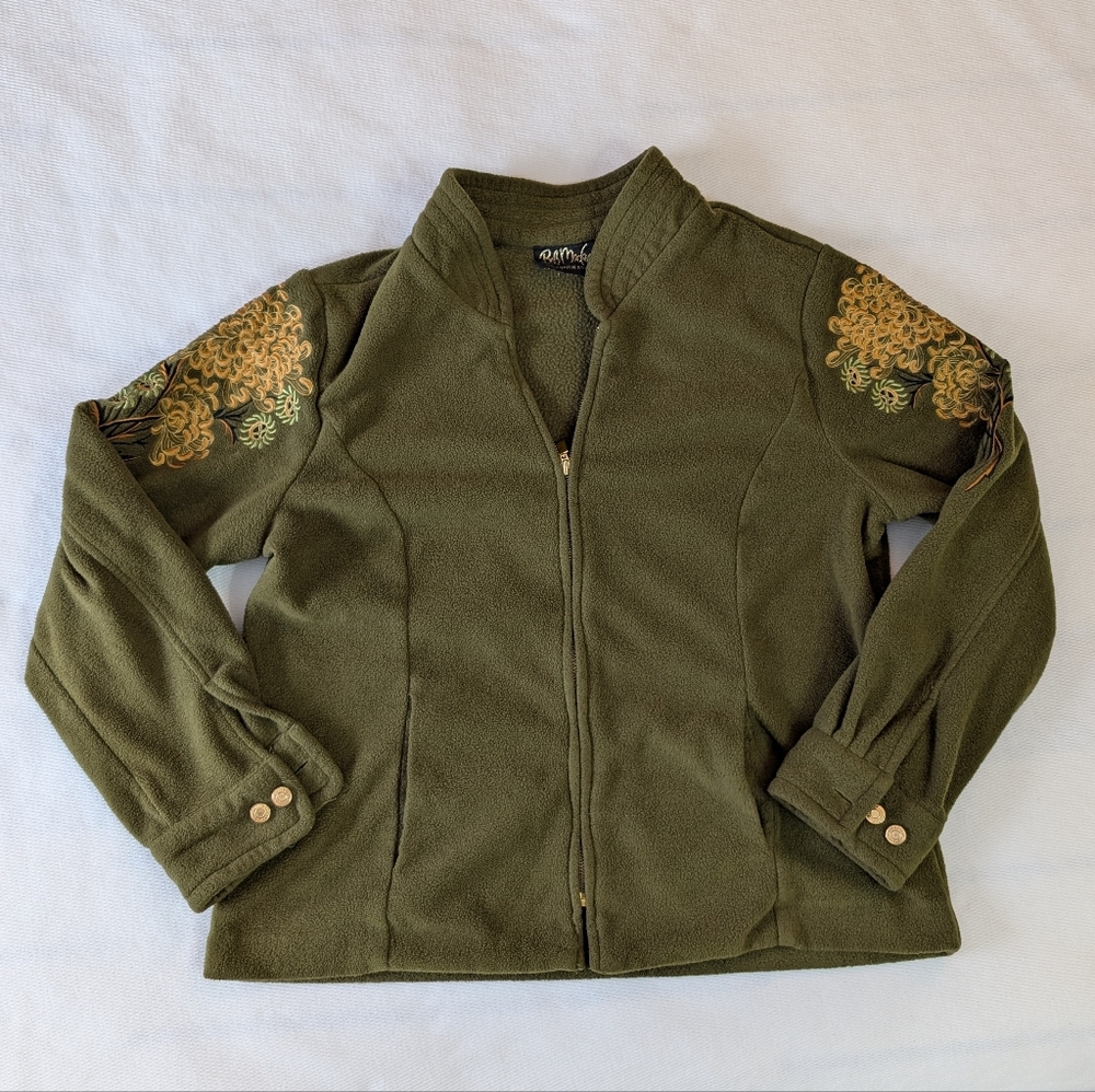 Bob Mackie Olive Green Embroidered Women's Jacket